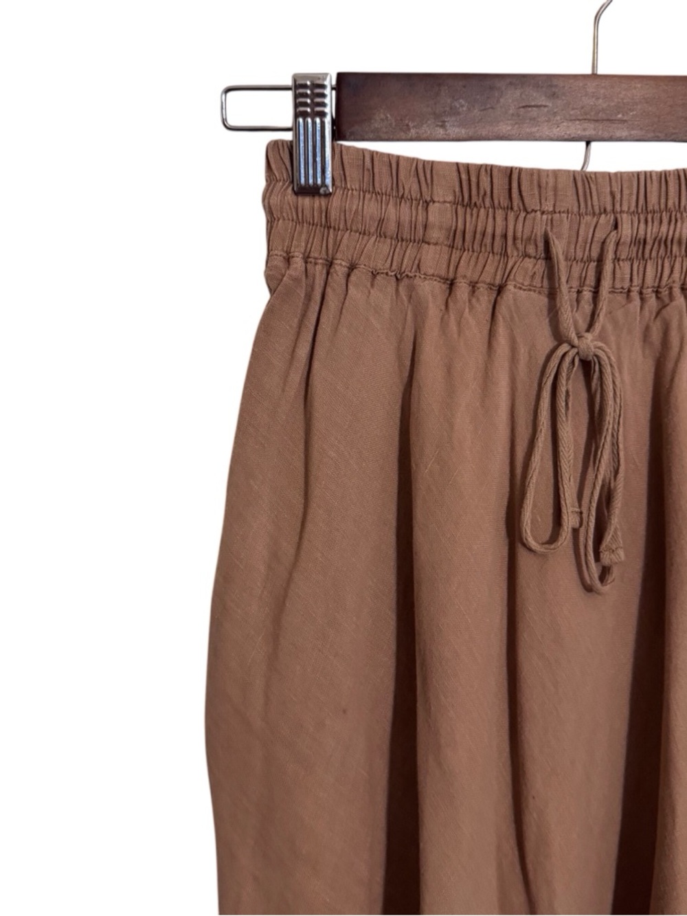 Len Ok Size Small Cream Linen Midi Length Skirt Boho Western Cottagecore Hippie - Picture 2 of 6